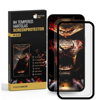 4x 9H Panzerglas für iPhone 13 3D A++ KLAR mit Montagerahmen echtes Tempered Glass Panzerfolie Displayschutz Schutzglas Hartglas Schutzfolie Screen-Protector