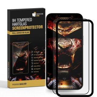 6x 9H Panzerglas für iPhone 14 Pro Max FULL COVER HD KLAR mit Montagerahmen echtes Tempered Glass Panzerfolie Displayschutz Schutzglas Schutzfolie Screen-Protector