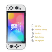 4x Displayschutz für Nintendo Switch Oled Anti-Reflex, matt, entspiegelt Schutzfolie Folie Screen-Protector