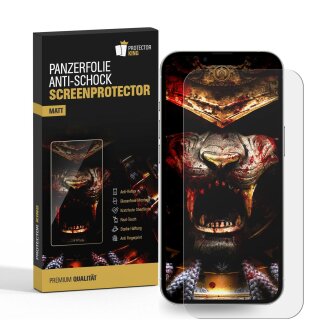 1x Panzerfolie für iPhone 16e Anti-Shock matt entspiegelt Displayschutz Schutzfolie Screen-Protector Anti-Reflex, Anti Stoß, Anti-Kratz, Anti-Schmutz