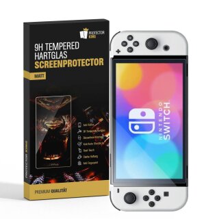 1x 9H Panzerglas für Nintendo Switch Oled matt Anti-Reflex entspiegelt echtes Tempered Glass Displayschutz Schutzglas Hartglas Schutzfolie Screen-Protector