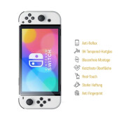 4x 9H Panzerglas für Nintendo Switch Oled matt Anti-Reflex entspiegelt echtes Tempered Glass Displayschutz Schutzglas Hartglas Schutzfolie Screen-Protector