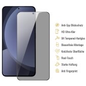 4x Blickschutz 9H Panzerglas für Samsung Galaxy S25 Full-Cover Anti-Spy Privacy Sichtschutz echtes Tempered Glass Schutzfolie Schutzglas Displayschutz Screen-Protector