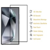 3x Keramik-Glass für Samsung Galaxy S25 Ultra FULL COVER HD KLAR Ceramic Displayschutz Schutzfolie Anti-Schmutz, Anti-Kratz, Anti-Shock, Screen-Protector