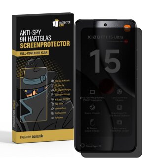 1x Blickschutz 9H Panzerglas für Xiaomi 15 Ultra Full-Curved Anti-Spy Privacy echtes Tempered Glass Schutzglas Displayschutz Screen-Protector