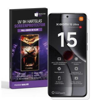 3x 9H Panzerglas für Xiaomi 15 Ultra Full-Curved HD KLAR UV-Liquid echtes Tempered Glass Displayschutz Schutzglas Hartglas Schutzfolie Screen-Protector