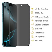 3x Blickschutz 9H Panzerglas für iPhone 17 Pro Max Full Screen  Anti-Spy Privacy Sichtschutz echtes Tempered Glass Schutzfolie Schutzglas Displayschutz Screen-Protector