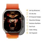 1x Blickschutz 9H Panzerglas für Apple Watch Ultra 3 49mm Full-Screen Anti-Spy Tempered Glass Displayschutz Schutzglas Schutzfolie Screen-Protector