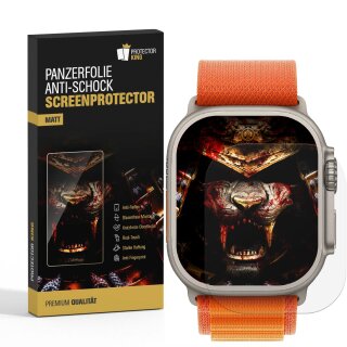 2x Panzerfolie für Apple Watch Ultra 3 49mm Anti-Shock, Anti-Reflex, matt entspiegelt Displayschutz Schutzfolie Screen-Protector, Anti-Kratz, Anti-Schmutz