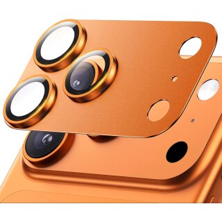 1x Kameraschutzglas für iPhone 17 Pro Max HD klar Orange Aluminium Tempered Glas Linse Kamerafolie