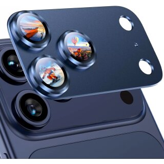 3x Kameraschutzglas für iPhone 17 Pro Blau Aluminium Tempered Glas Linse Kamerafolie