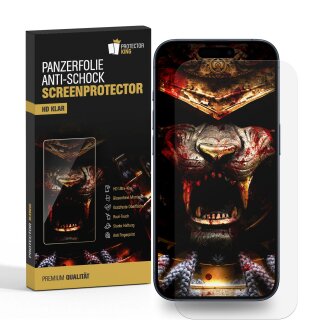 6x Panzerfolie für iPhone 17 Pro Anti-Shock HD klar Displayschutz Schutzfolie Screen-Protector, Anti-Kratz, Anti-Schmutz