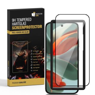 4x 9H Panzerglas für Google Pixel 11 Pro Full-Screen HD klar Montagehilfe Tempered Glass Displayschutz Schutzglas Screen-Protector