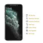 3x 9H Nano-Glass für iPhone X FULL COVER 3D KLAR Anti-Shock Anti-Bruch Anti-Stoß Anti-Schmutz Panzernanoglas Displayschutz Schutzfolie Panzerfolie Panzerglas Screen-Protector
