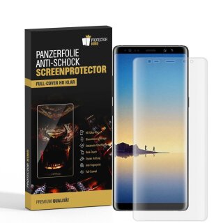 2x 9H Nano-Glass für Samsung Galaxy Note 8 FULL COVER 3D KLAR Anti-Shock Anti-Bruch Anti-Stoß Anti-Schmutz Panzernanoglas Displayschutz Schutzfolie Panzerfolie Panzerglas Screen-Protector