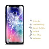 6x 9H Nano-Glass für Samsung Galaxy A6 3D KLAR Anti-Shock Anti-Bruch Anti-Stoß Anti-Schmutz Panzernanoglas Displayschutz Schutzfolie Panzerfolie Panzerglas Screen-Protector