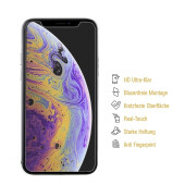 2x 9H Nano-Glass für iPhone XS 3D KLAR Anti-Shock Anti-Bruch Anti-Stoß Anti-Schmutz Panzernanoglas Displayschutz Schutzfolie Panzerfolie Panzerglas Screen-Protector