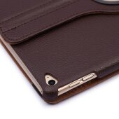 Schutzhülle für iPad Air 2 9.7 Tablet Hülle Schutz Tasche Case Cover Braun 360 Grad drehbar Rotation Bumper
