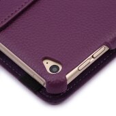 Schutzhülle für iPad Air 2 9.7 Tablet Hülle Schutz Tasche Case Cover Lila 360 Grad drehbar Rotation Bumper
