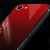 Schutzhülle für iPhone 8 Gardient Glashülle Cover Case Hülle Tasche Bumper Rot