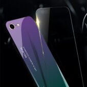 Schutzhülle für iPhone 8 Gardient Glashülle Cover Case Hülle Tasche Bumper Rot