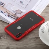 Schutzhülle für iPhone X Cover Case Panzer Hülle Tasche Transparent Rot