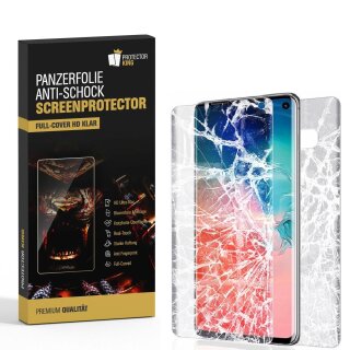 2x 9H Nano-Glass für Samsung Galaxy S10 FULL COVER 3D KLAR Anti-Shock Anti-Bruch Anti-Stoß Anti-Schmutz Panzernanoglas Displayschutz Schutzfolie Panzerfolie Panzerglas Screen-Protector F/B