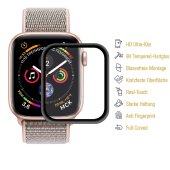 2x 9H Hartglas für Apple Watch 4/5/6 44mm FULL CURVED Displayschutz Panzerfolie SW Panzerglas Schutzfolie Schutzglas