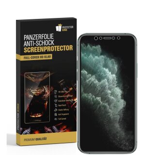 5x 9H Nano-Glass für iPhone 11 Pro FULL COVER 3D KLAR Anti-Shock Anti-Bruch Anti-Stoß Anti-Schmutz Panzernanoglas Displayschutz Schutzfolie Panzerfolie Panzerglas Screen-Protector