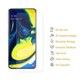 6x 9H Hartglas für Samsung Galaxy A80 Schutzfolie Schutzglas HD Klar Displayglas Tempered Glasfolie Panzerglas Sicherheitsglas Echtglas Displayschutz Panzerfolie